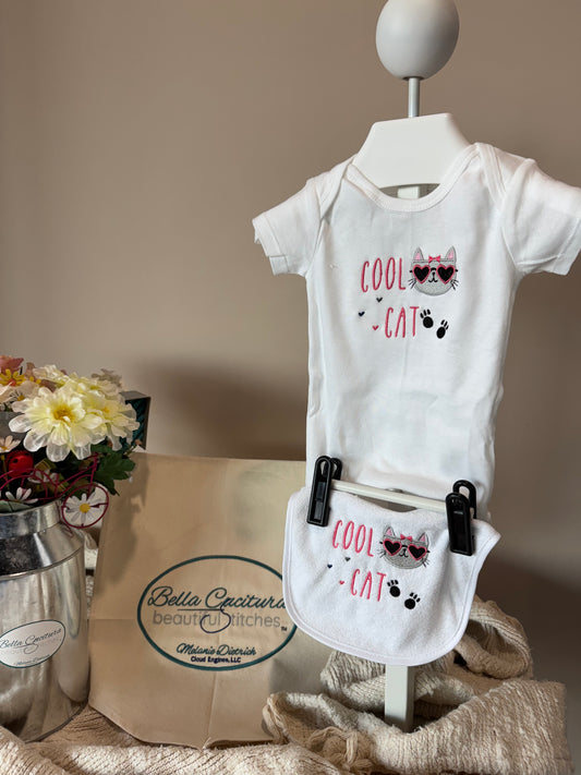 Cool Cat Bib and Onsie Set