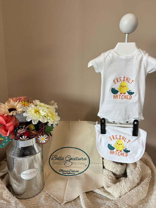Freshly Hatched Onesie and Bib Set