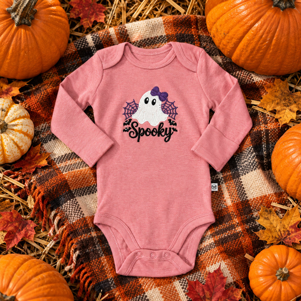 Glow-In-The-Dark Spooky Ghost Long Sleeve Onesie
