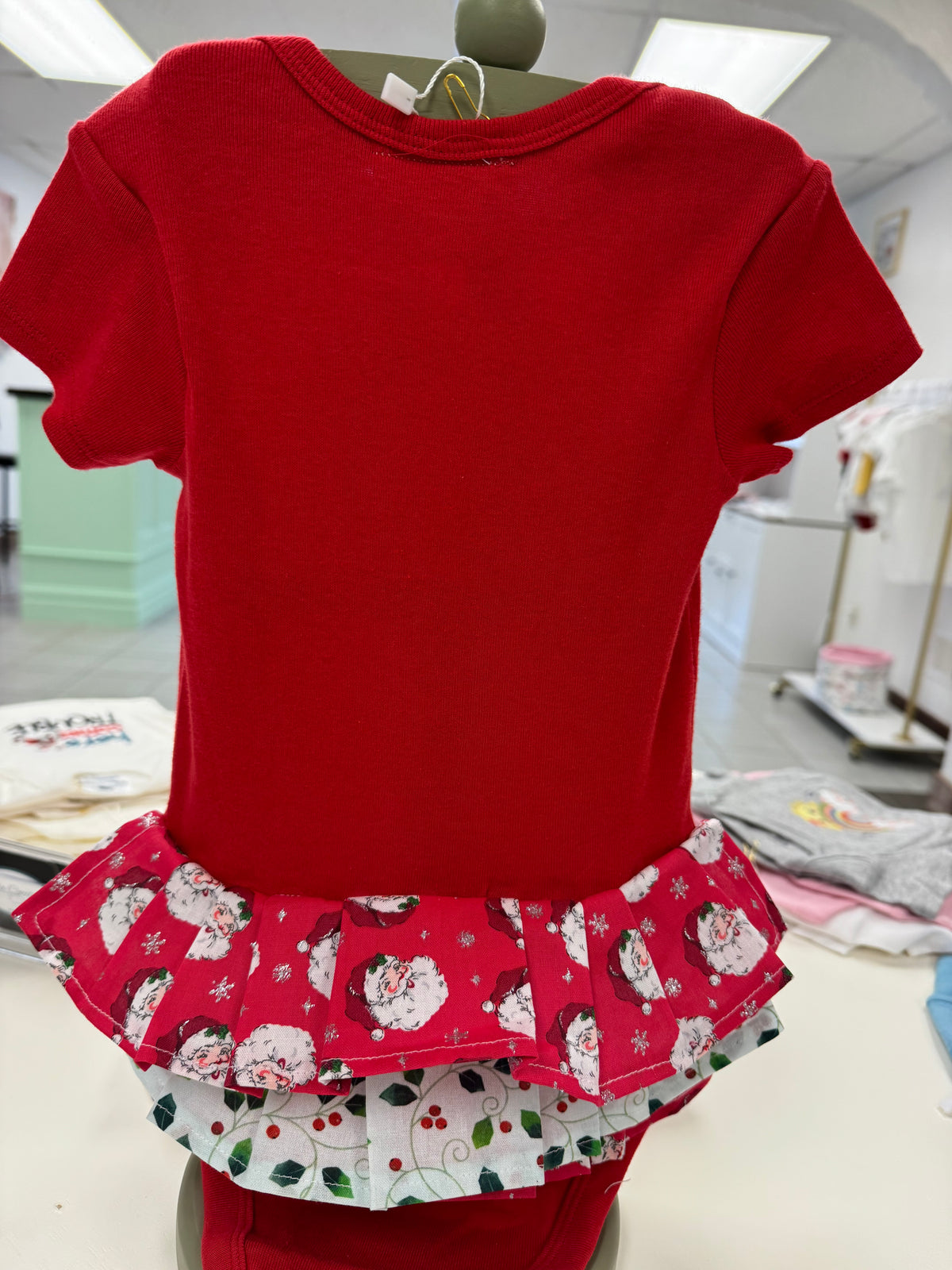Vintage Santa Clause Ruffle Bum Onesie