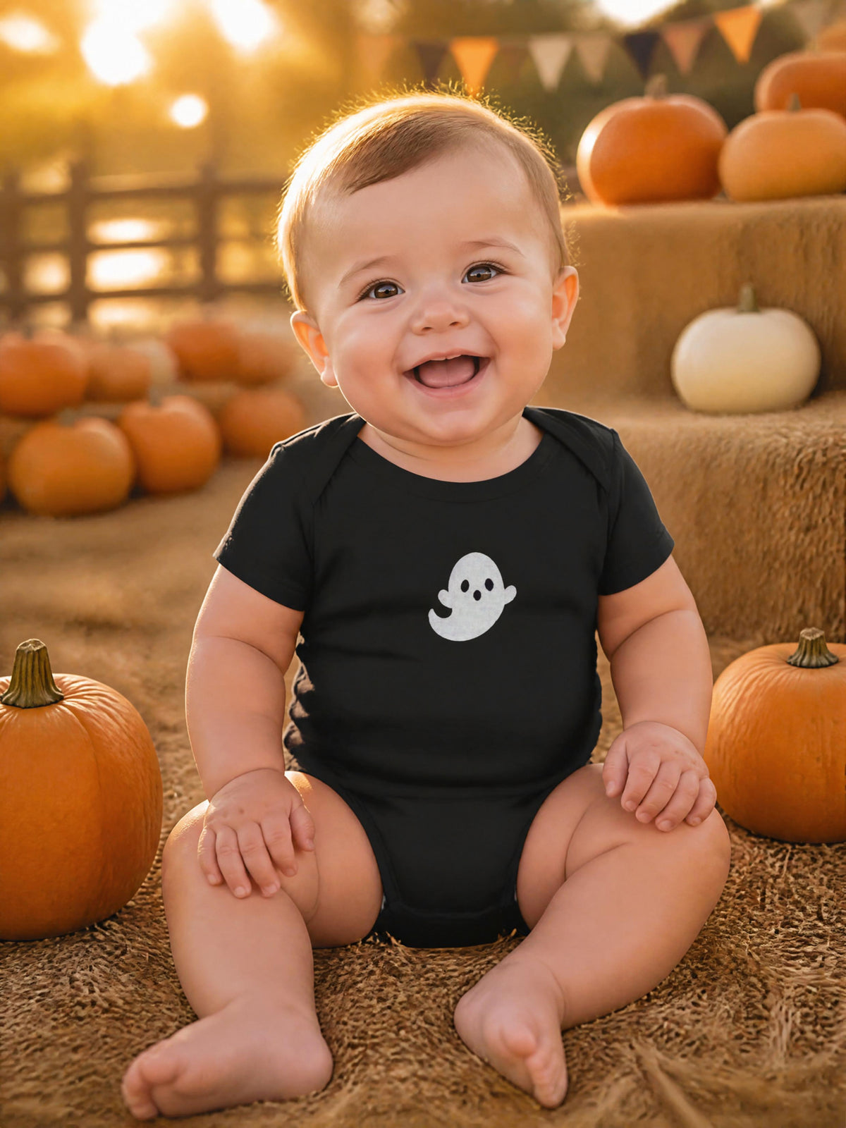 Glow-In-The-Dark Ghost Long Sleeve Onesie