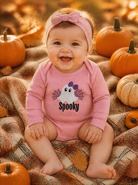 Glow-In-The-Dark Spooky Ghost Long Sleeve Onesie